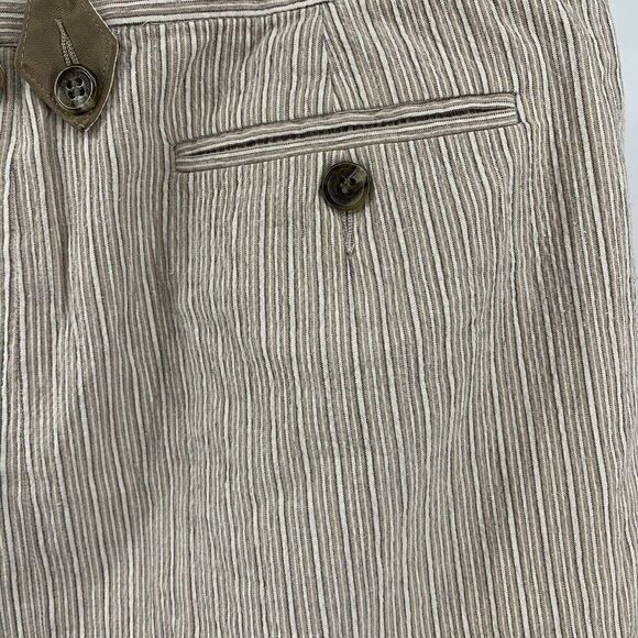 BCBGMaxazria Trouser Skirt Women's Size 6 Mini Tan Pin Striped Y2K Preppy - Picture 5 of 8